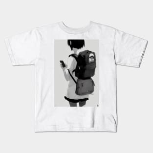 Girl with Backpack Kids T-Shirt
